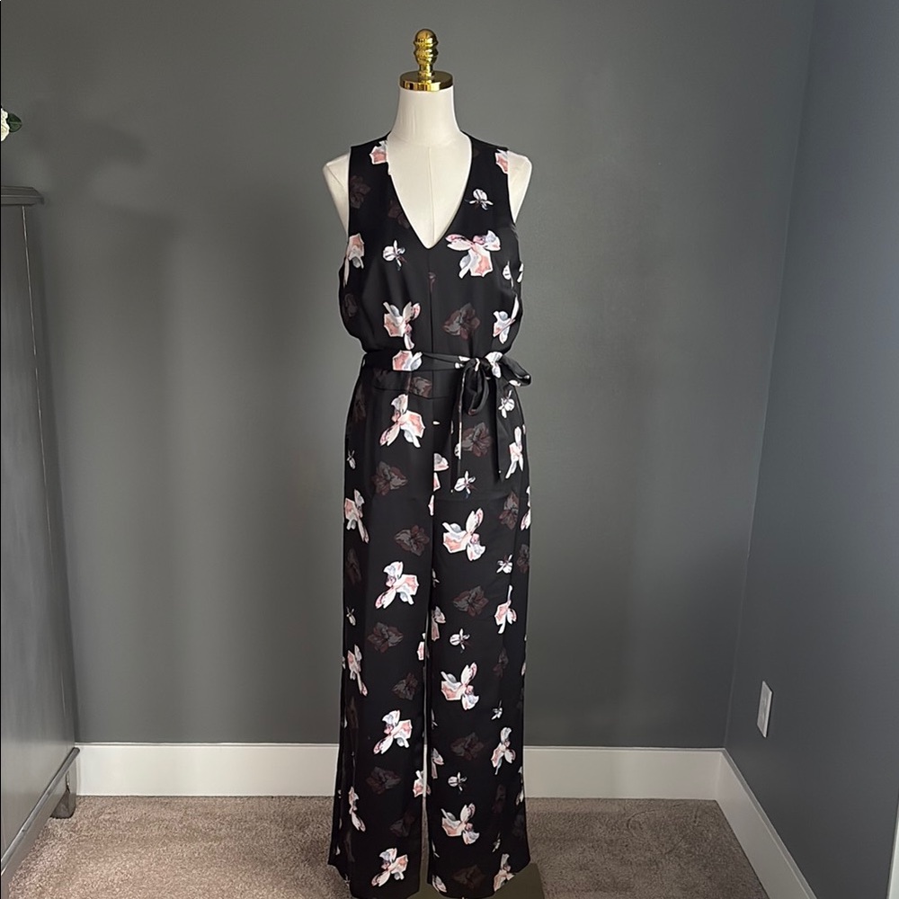 Floral Black Jumpsuit